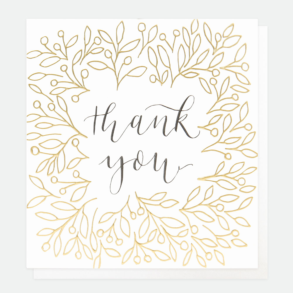 Thank You Card By Caroline Gardner with Gold Foil